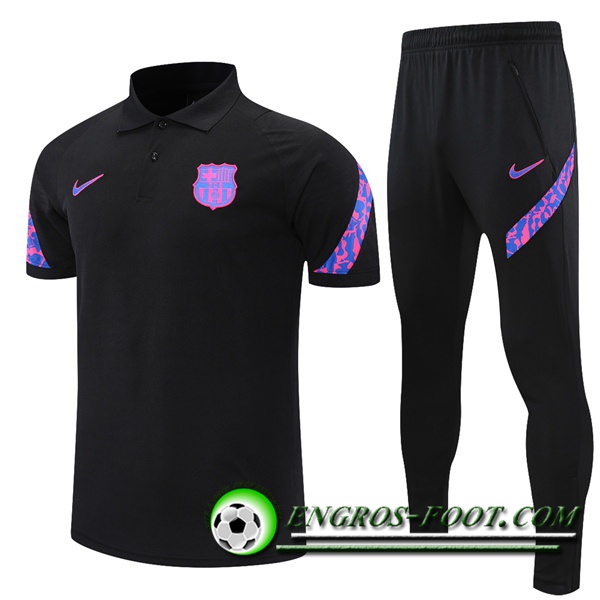 Ensemble Polo FC Barcelone + Pantalon Noir/Pourpre 2021/2022