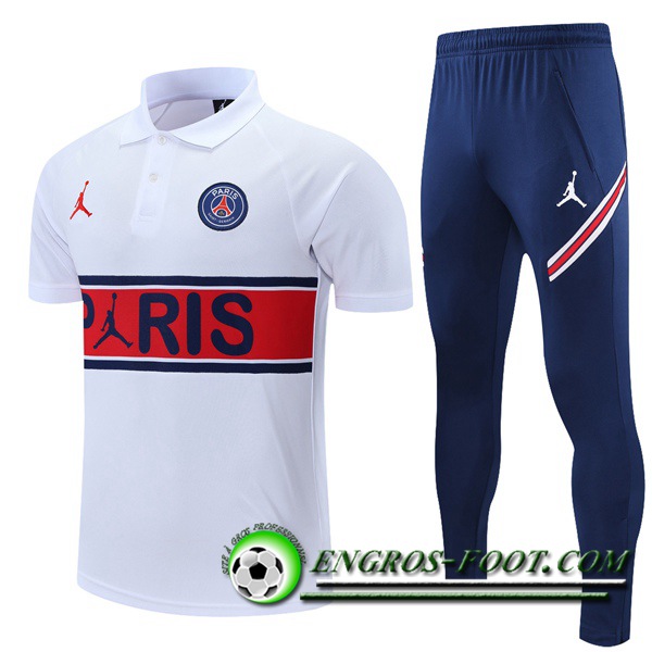 Ensemble Polo Jordan PSG + Pantalon Blanc/Rouge 2021/2022