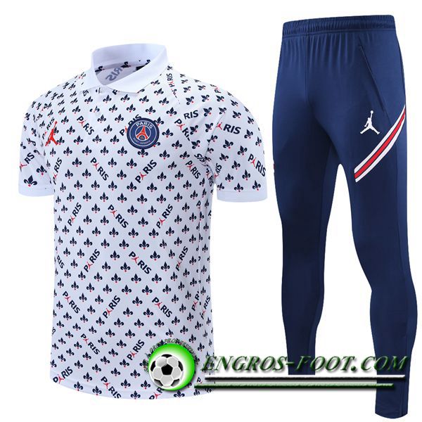 Ensemble Polo Jordan PSG + Pantalon Blanc/Noir 2021/2022