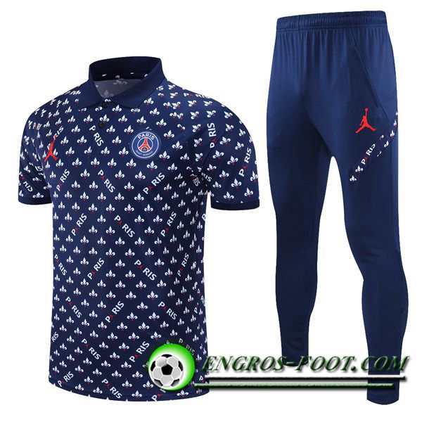 Ensemble Polo Jordan PSG + Pantalon Bleu Marin/Blanc 2021/2022