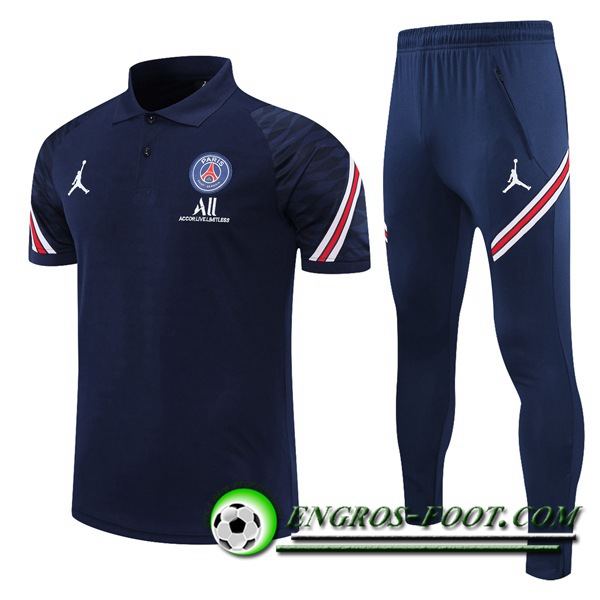 Ensemble Polo Jordan PSG + Pantalon Bleu Marin/Rouge 2021/2022