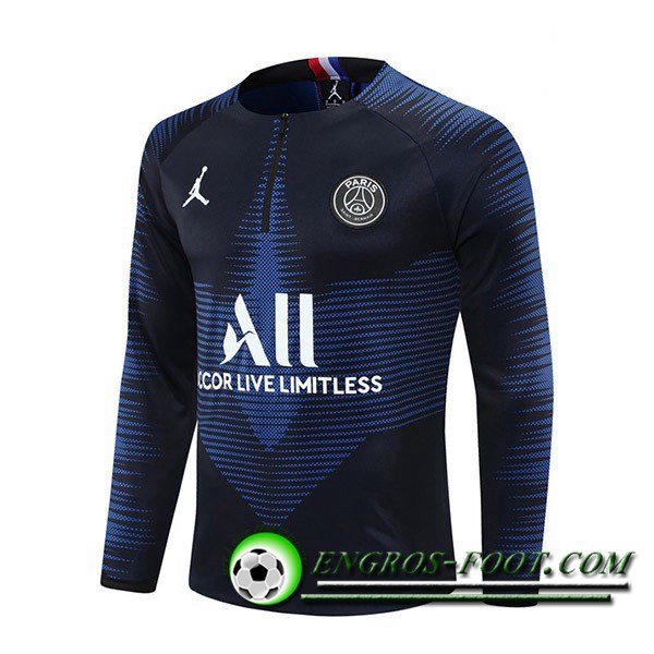 Sweatshirt Training Jordan PSG Bleu/Noir 2021/2022