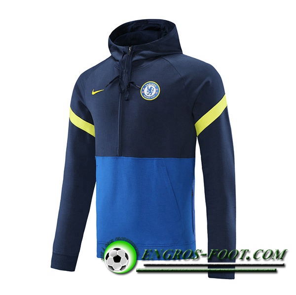 Sweatshirt Training Capuche FC Chelsea Bleu Marin/Bleu 2021/2022