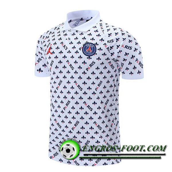 Polo Foot Jordan PSG Blanc/Noir 2021/2022