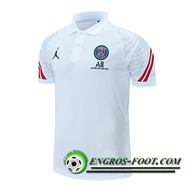 Polo Foot Jordan PSG Rouge/Blanc 2021/2022