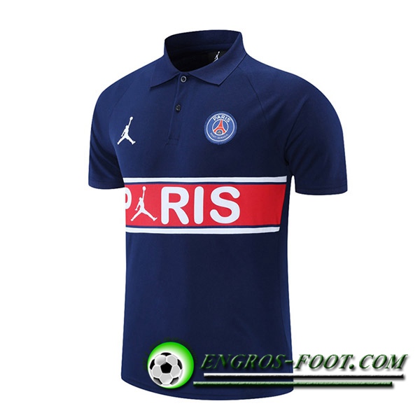 Polo Foot Jordan PSG Bleu Marin/Rouge/Blanc 2021/2022