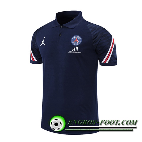 Polo Foot Jordan PSG Bleu Marin/Rouge 2021/2022