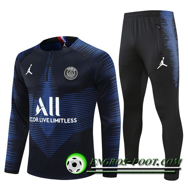 Ensemble Survetement de Foot Jordan PSG Bleu/Noir 2021/2022