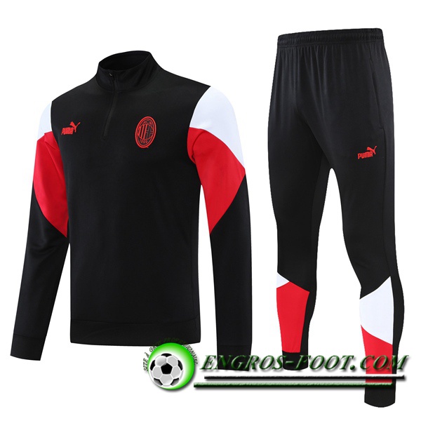 Ensemble Survetement de Foot AC Milan Noir/Blanc/Rouge 2021/2022