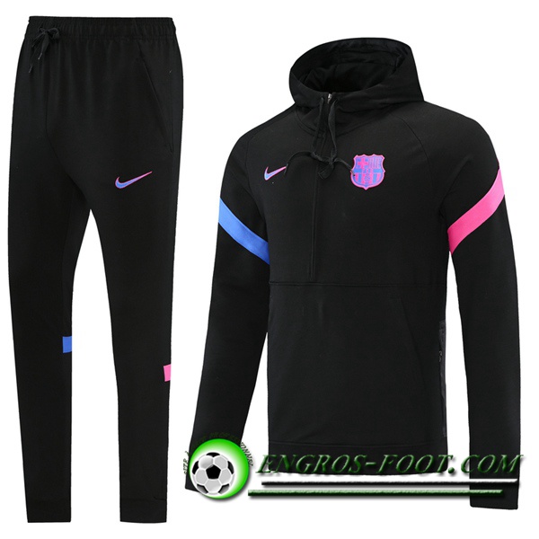 Ensemble Veste A Capuche Survetement Foot FC Barcelone Noir/Rouge/Bleu 2021/2022