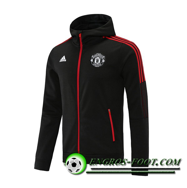 Veste A Capuche Manchester United Noir/Rouge 2021/2022