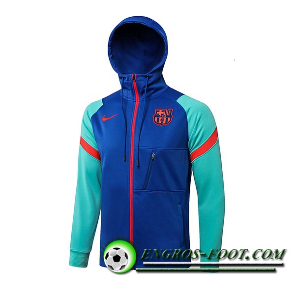 Veste A Capuche FC Barcelone Bleu/Vert 2021/2022