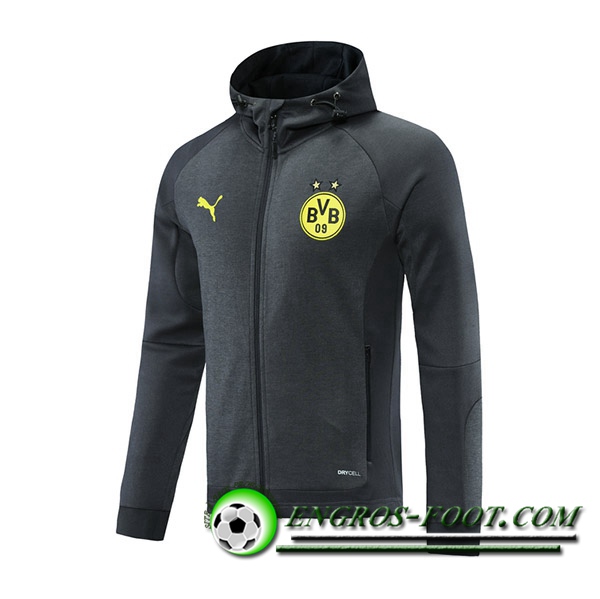 Veste A Capuche Dortmund BVB Gris Fonce 2021/2022