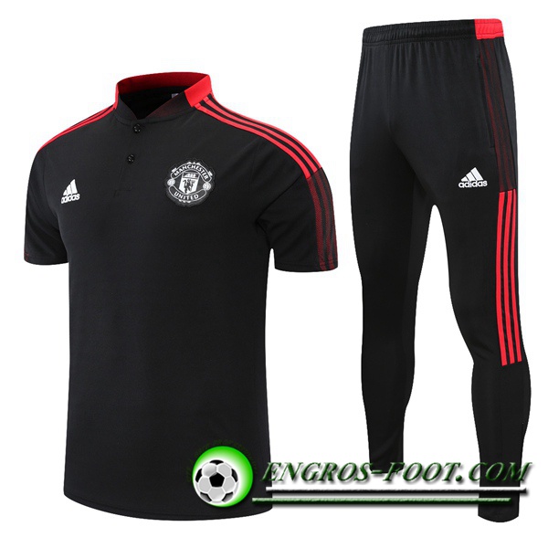 Ensemble Polo Manchester United + Pantalon Rouge/Noir 2021/2022