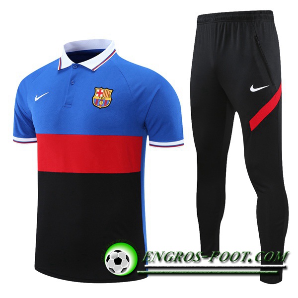 Ensemble Polo FC Barcelone + Pantalon Bleu/Noir/Rouge 2021/2022