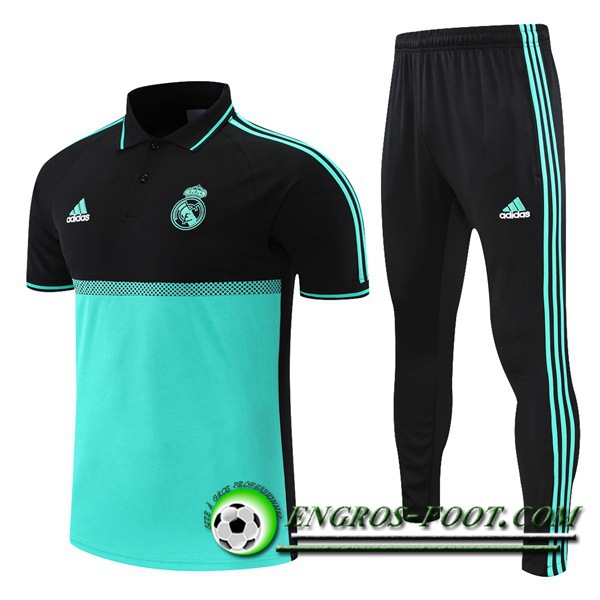 Ensemble Polo Real Madrid + Pantalon Noir/Vert 2021/2022