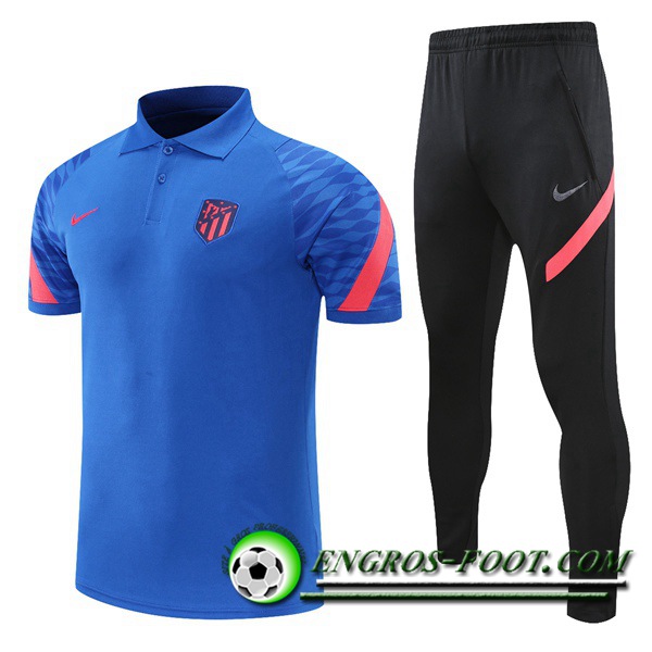 Ensemble Polo Atletico Madrid + Pantalon Bleu/Rouge 2021/2022