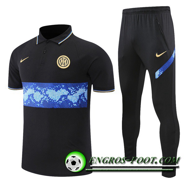 Ensemble Polo Inter Milan + Pantalon Noir/Bleu 2021/2022