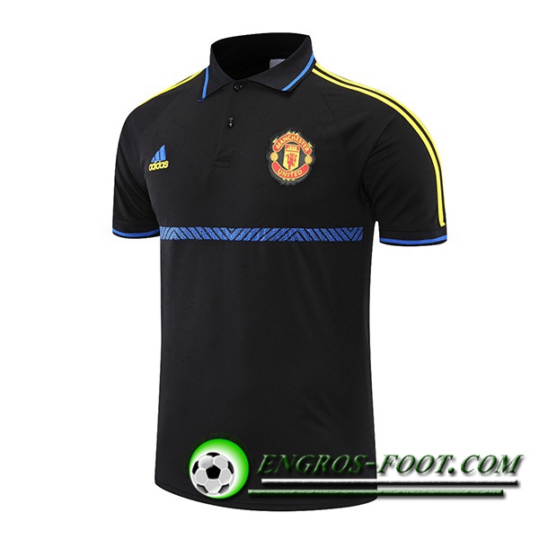 Polo Foot Manchester United Bleu/Noir/Jaune 2021/2022