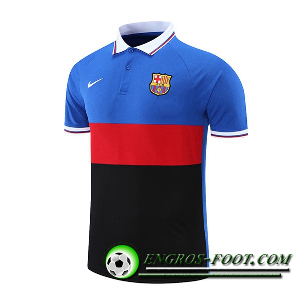 Polo Foot FC Barcelone Bleu/Noir/Rouge 2021/2022