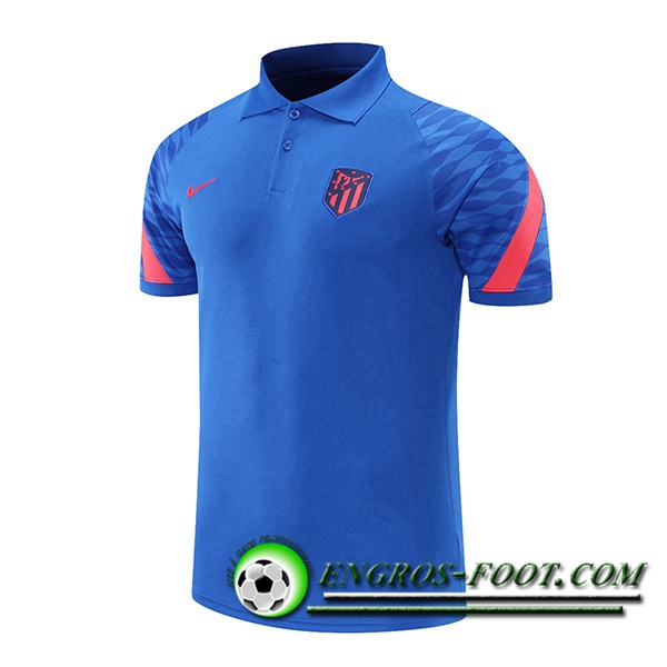 Polo Foot Atletico Madrid Bleu/Rouge 2021/2022