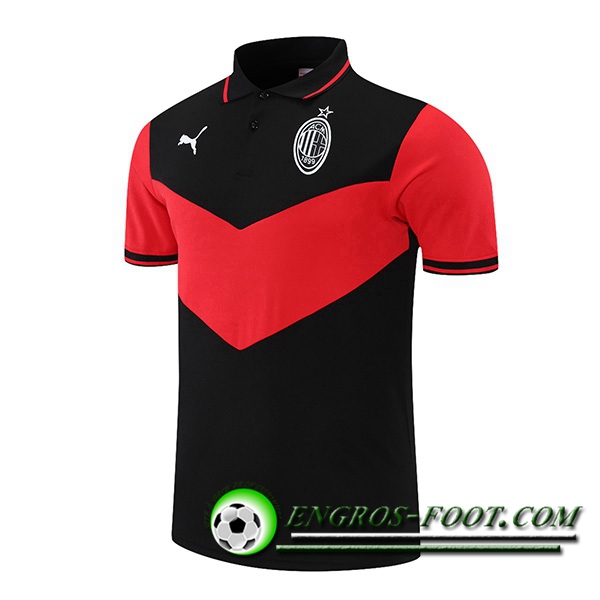 Polo Foot Milan AC Noir/Rouge 2021/2022