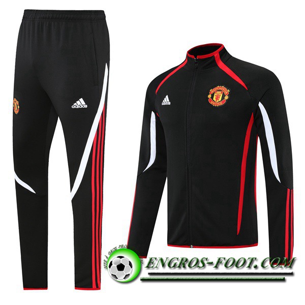 Ensemble Survetement de Foot - Veste Manchester United Rouge/Noir 2021/2022