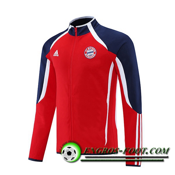 Veste Foot Bayern Munich Rouge/Blanc/Bleu Marin 2021/2022