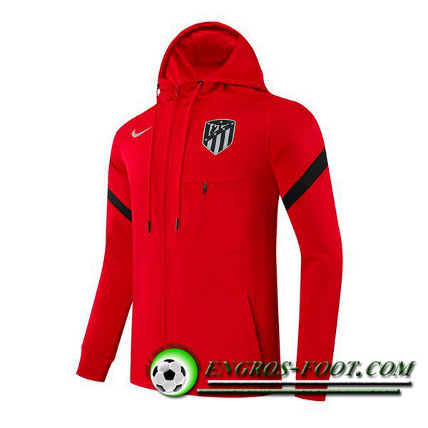 Veste A Capuche Atletico Madrid Rouge/Noir 2021/2022