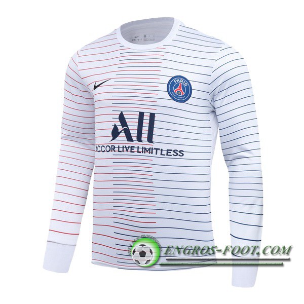 Engros-foot: Sweatshirt Training Pairis PSG ALL Blanc Rayures 2019/2020 Thailande