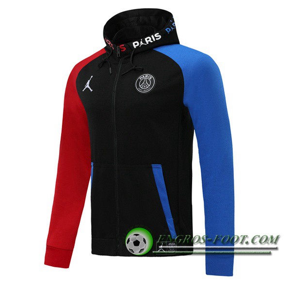 Nouveaux Veste A Capuche Jordan Paris PSG Noir Bleu Rouge 2019/2020