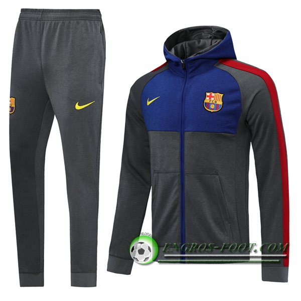 Veste A Capuche Survetement Foot FC Barcelone Gris 2020/2021