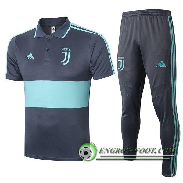 Ensemble Polo Juventus + Pantalon Gris Bleu 2020/2021