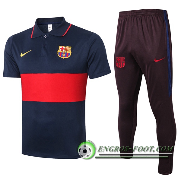 Ensemble Polo FC Barcelone + Pantalon Bleu Rouge 2020/2021