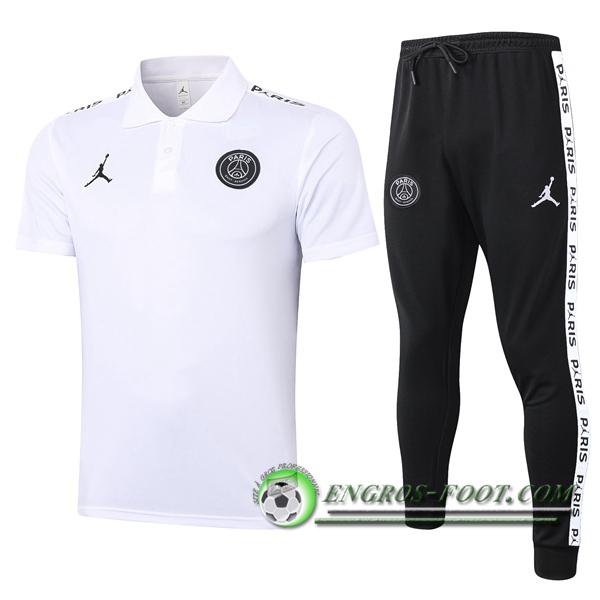 Ensemble Polo Paris PSG Jordan + Pantalon Blanc 2020/2021