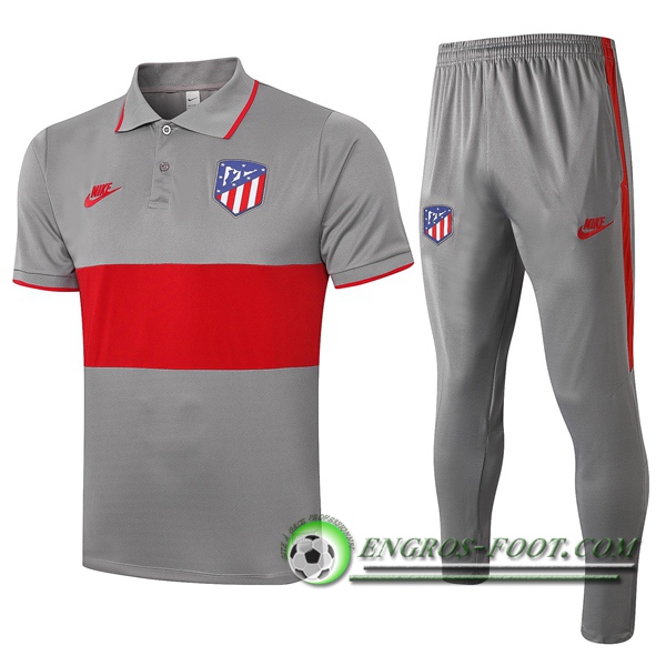 Ensemble Polo Atletico Madrid + Pantalon Gris Rouge 2020/2021