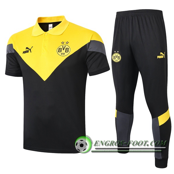 Ensemble Polo Dortmund BVB + Pantalon Jaune Noir 2020/2021