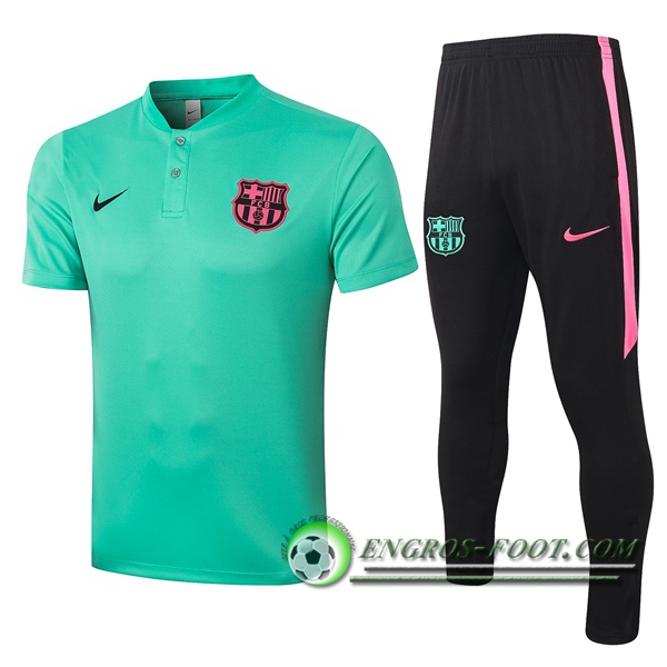 Ensemble Polo FC Barcelone + Pantalon Vert 2020/2021