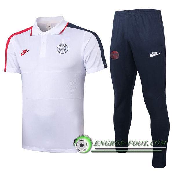 Ensemble Polo Paris PSG + Pantalon Blanc 2020/2021