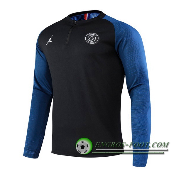 Engros-foot: Sweatshirt Training Pairis PSG Jordan Noir Bleu 2020/2021 Thailande