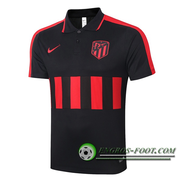 Polo Foot Atletico Madrid Noir Rouge 2020/2021