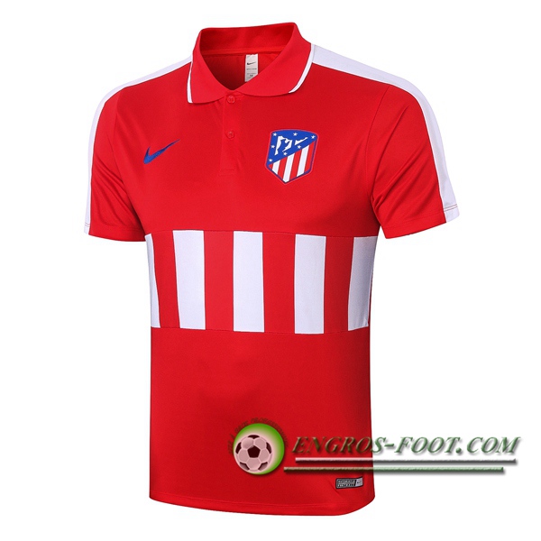 Polo Foot Atletico Madrid Rouge Blanc 2020/2021