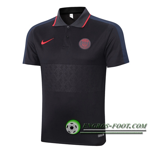 Polo Foot Paris PSG Noir Gris 2020/2021