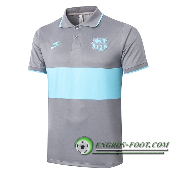 Polo Foot FC Barcelone Gris Vert 2020/2021