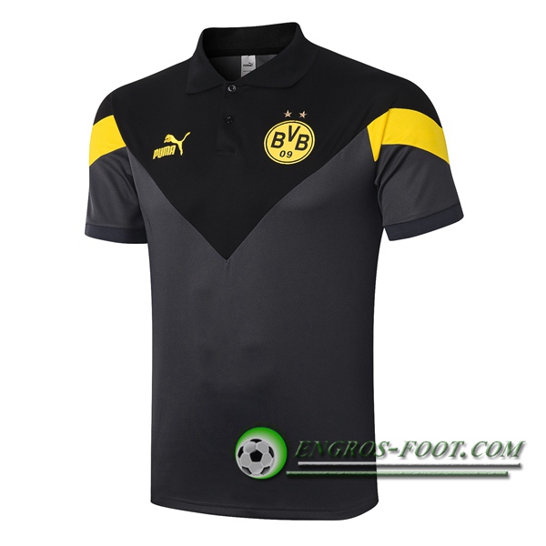 Polo Foot Dortmund BVB Noir Gris 2020/2021