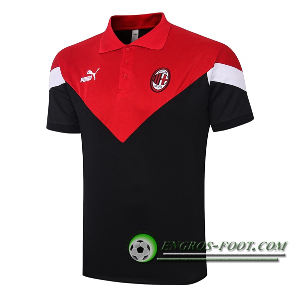 Polo Foot Milan AC Noir Rouge 2020/2021