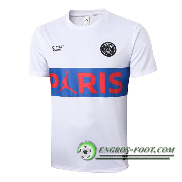 Training T-Shirts Paris PSG Blanc Bleu 2020/2021