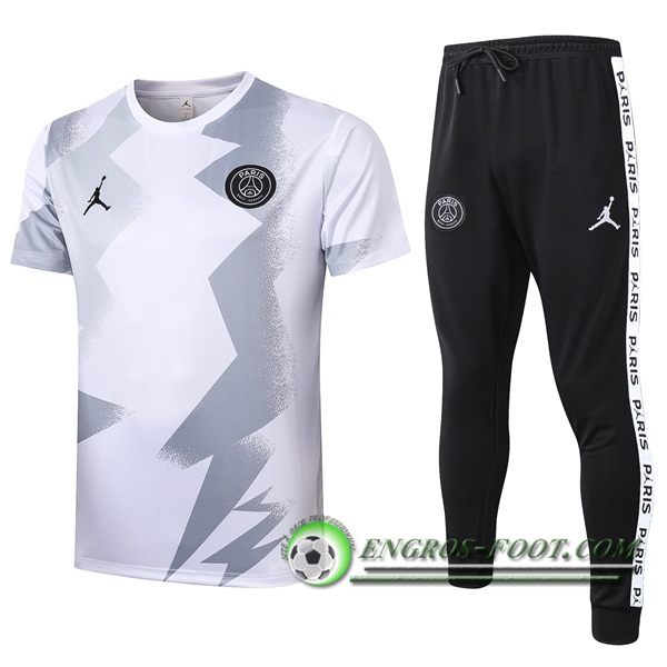 Ensemble Training T-Shirts Paris PSG Jordan Blanc 2020/2021