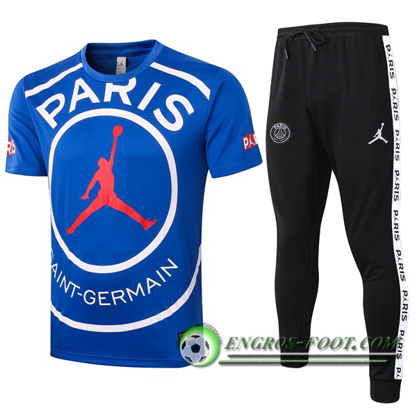 Ensemble Training T-Shirts Paris PSG Jordan Bleu 2020/2021