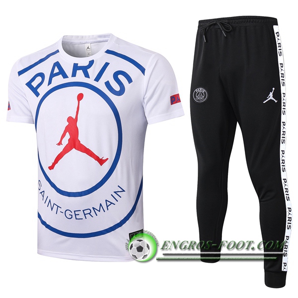 Ensemble Training T-Shirts Paris PSG Jordan Blanc 2020/2021